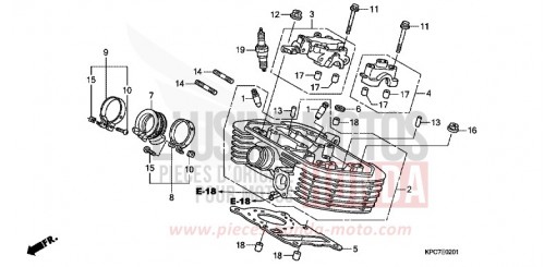 CULASSE DE CYLINDRE AR. XL125V9 de 2009